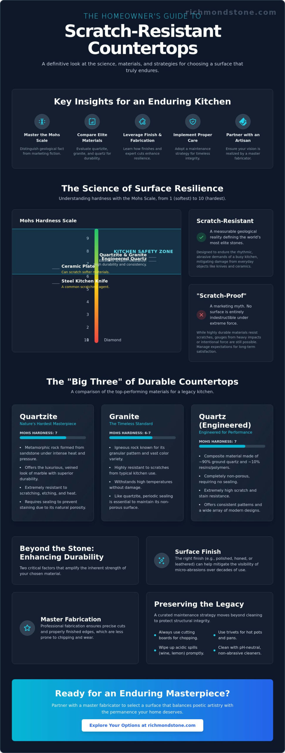The Master’s Guide to Scratch Resistant Kitchen Countertops: A 2026 Legacy Perspective